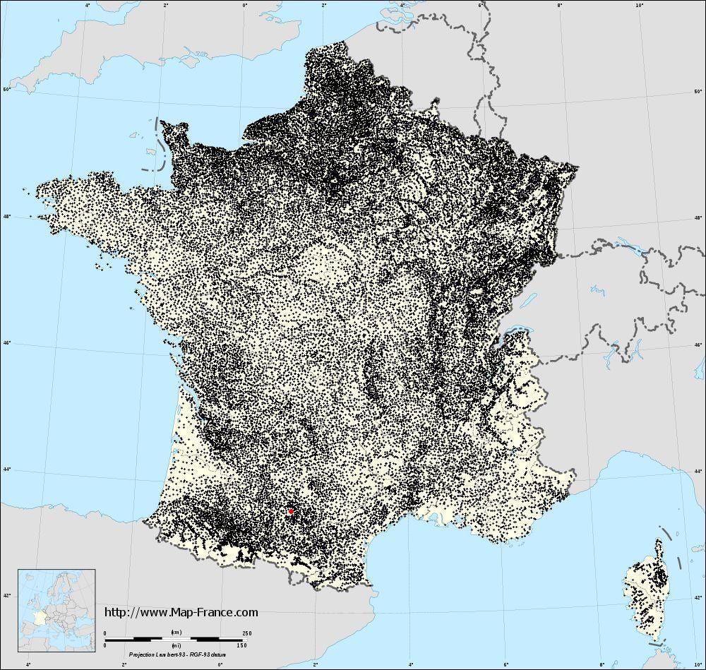 mapa gmin Tuluza