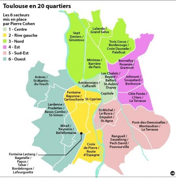 mapa powiatu Tuluza
