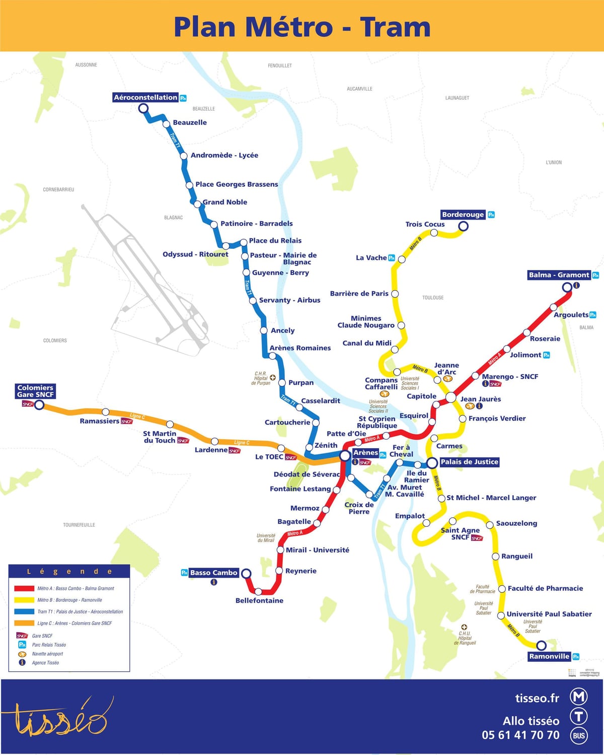 Metra Tuluza mapę w formacie PDF