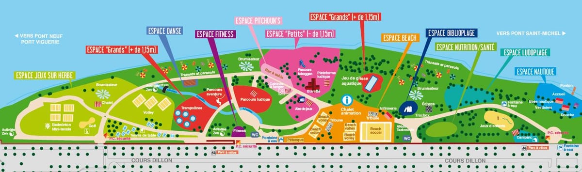 mapa plaży Tuluza