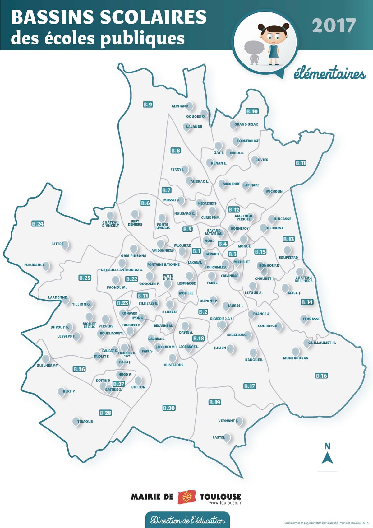 mapa tououse szkoły