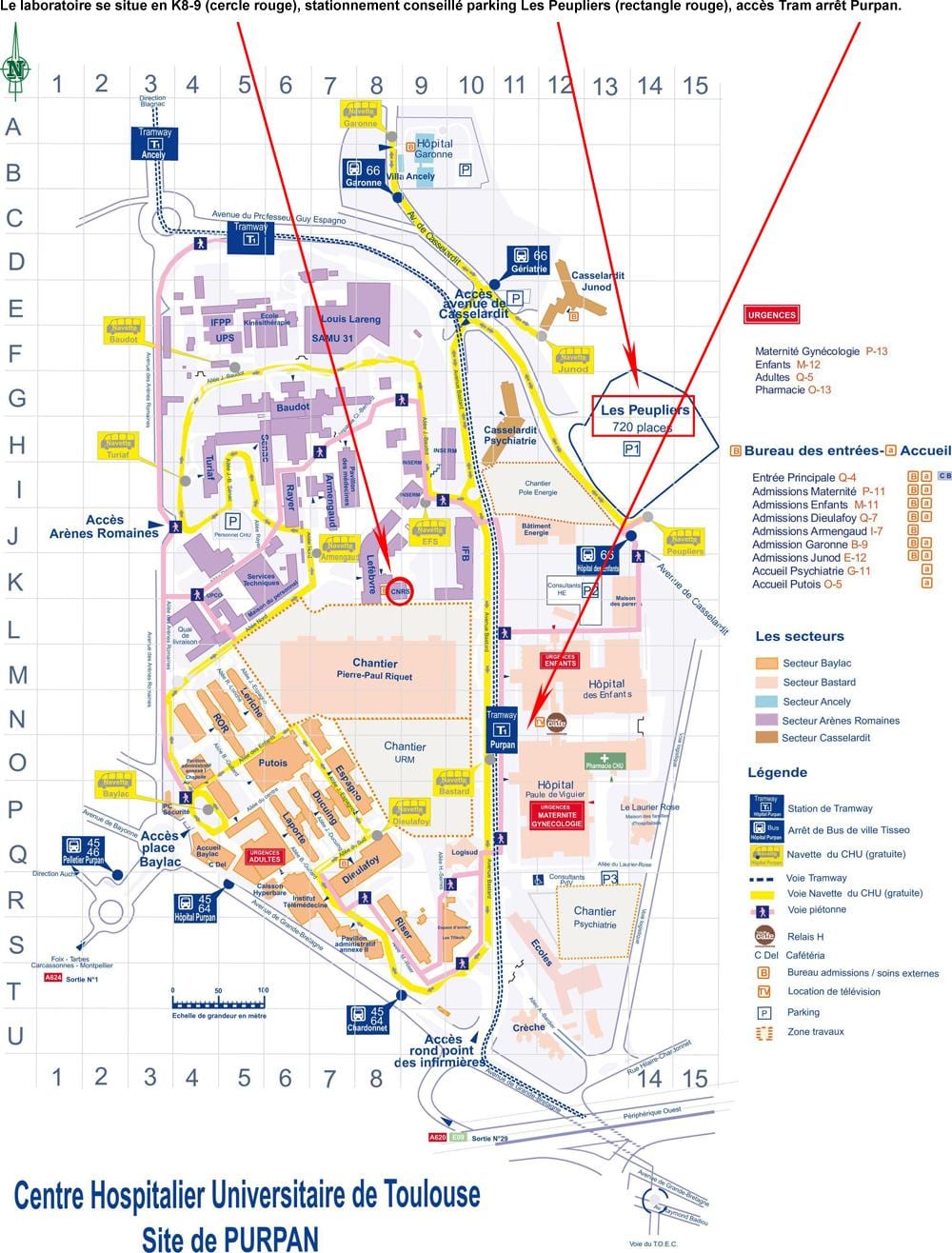 mapę szpital Tuluza