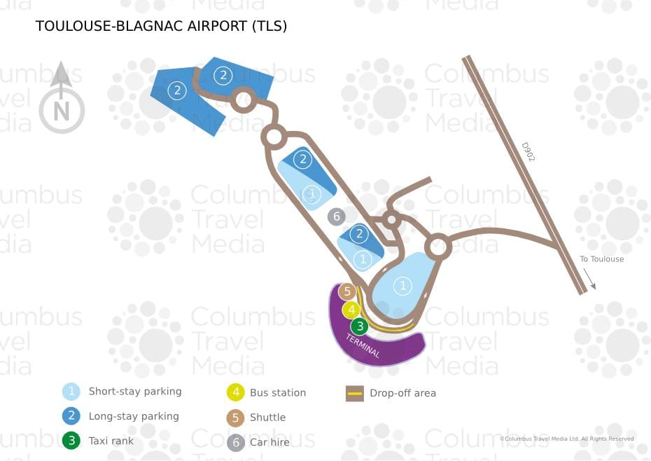 mapa lotnisko Tuluza-blagnac