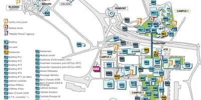 Mapa Airbus w Tuluzie 