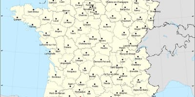 Mapa Francji pokazuje Tuluza
