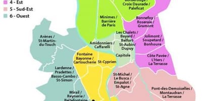 Mapa powiatu Tuluza