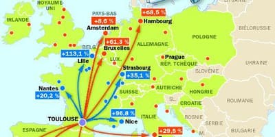 Mapa lotnisko docelowe Tuluza