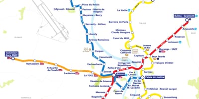 Metra Tuluza mapę w formacie PDF