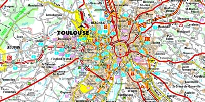 Mapa Tuluzy drodze