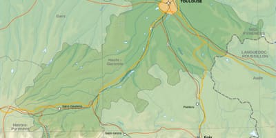 Mapa topograficzna w Tuluzie