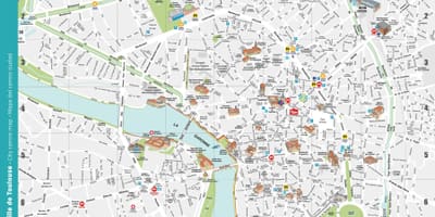 Ulica mapa Tuluzie, Francja